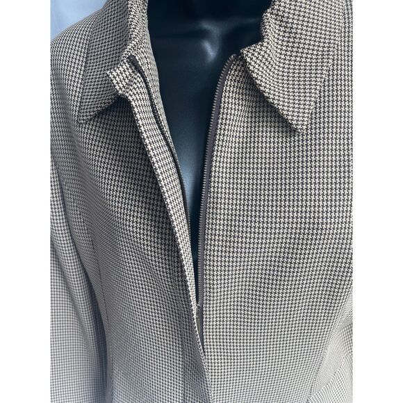 Vintage Uniform John Paul Richard Houndstooth Brown Zip Up Jacket Size 10 Retro - Picture 3 of 10